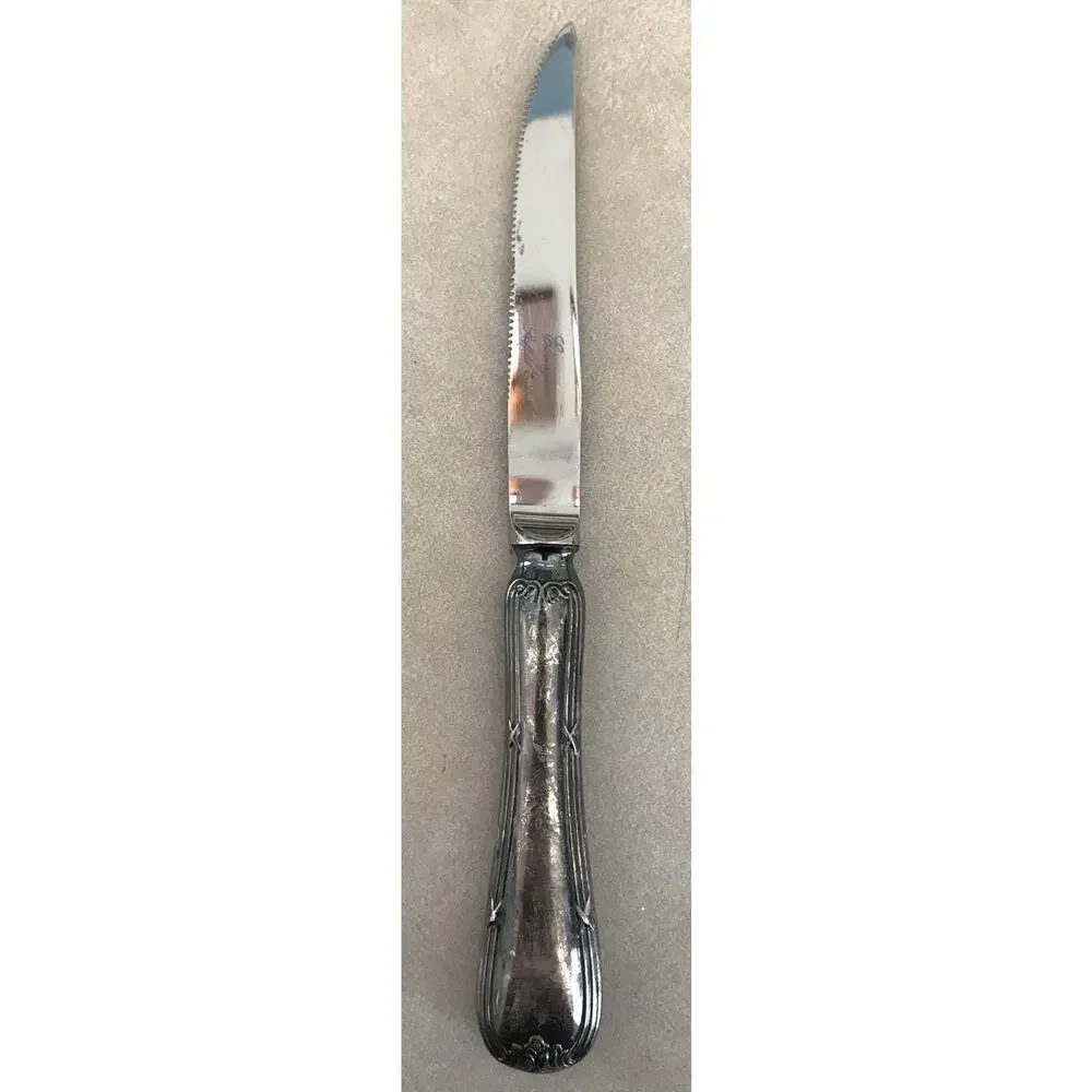 Vintage Antique Ellington Sheffield England Silverplate Serrated Steak Knife